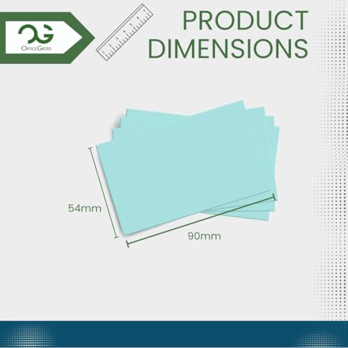 OfficeGear Blue Perforated Printable Name Badges ID Insert Cards Refills 90x54mm White A4 150 GSM - for Conference Name Badge Holders