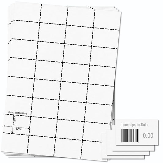 OfficeGear Shelf Labels 32-Up: Perforated Printable Labels - 25 Sheets / 800 Labels with Free Template