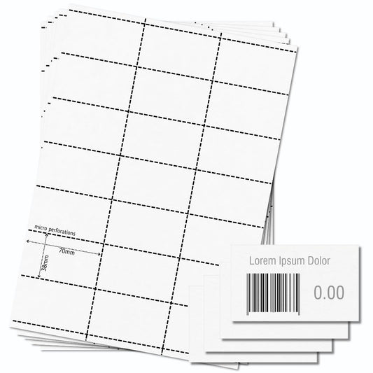 OfficeGear Shelf Labels 21-Up: Perforated Printable Labels - 25 Sheets / 525 Labels with Free Template