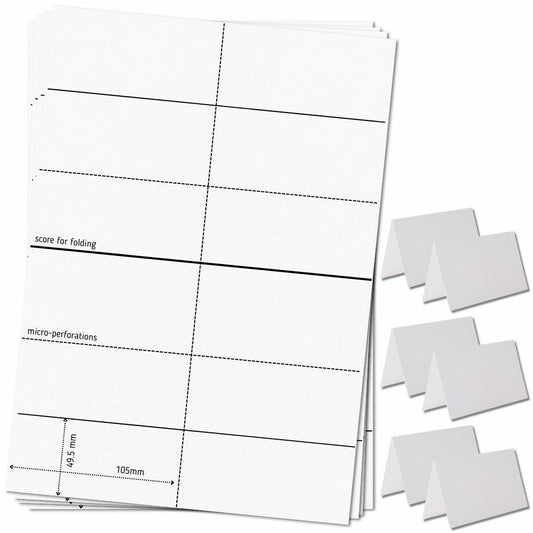 OfficeGear Tent Cards 6-Up: Perforated Printable Tent Cards – 55 Sheets / 330 Cards with Free Template