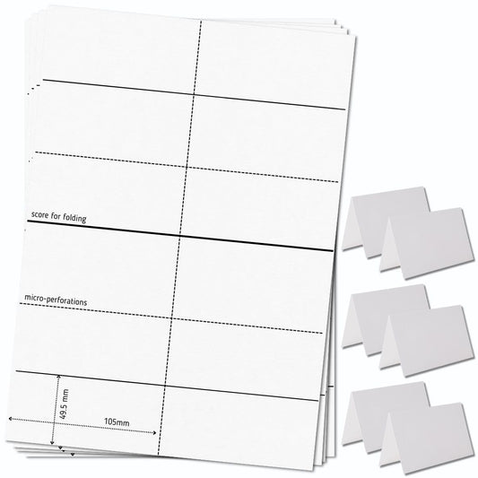 OfficeGear Tent Cards 6-Up: Perforated Printable Tent Cards - 25 Sheets / 150 Card with Free Template