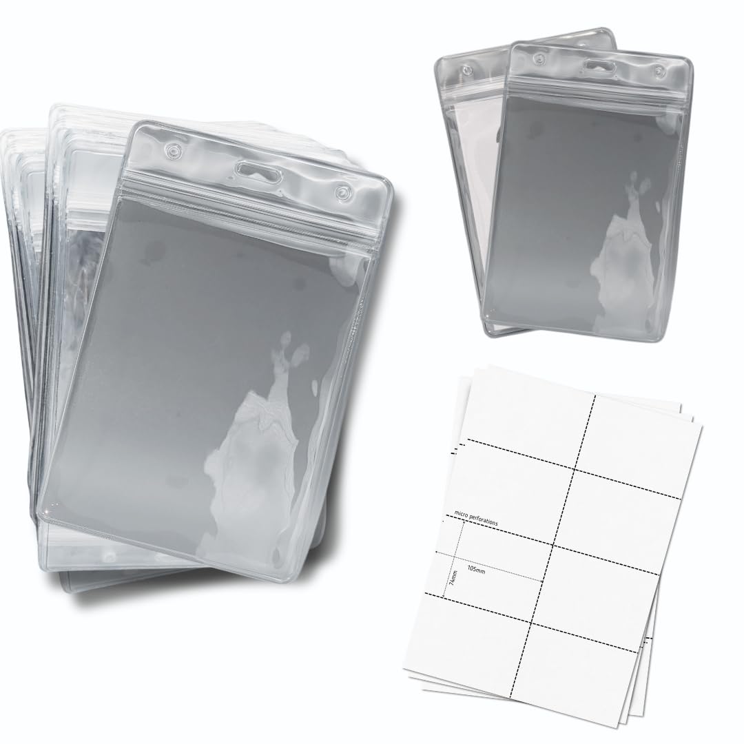 OfficeGear Event Badge Holder [50 Pack] Vertical Hanging Size A6 (4x6 Inch 105x150mm) Plus Printable Inserts - Open Top Vertical Holder For ID Cards, Passports, Delegate, Exhibitor, Visitor Badge - View #8