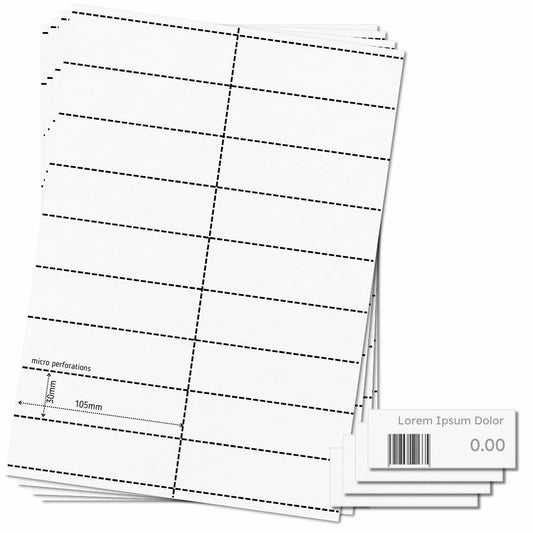 OfficeGear Shelf Labels 18-Up: Perforated Printable Labels - 25 Sheets / 450 Labels with Free Template