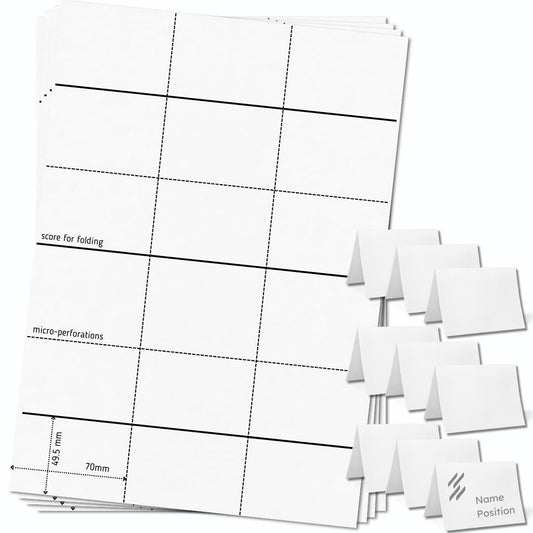 OfficeGear XS Tent Cards 9-Up: Perforated Printable Cards - 55 Sheets / 495 Cards with Free Template