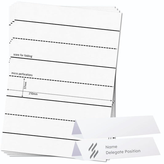 OfficeGear Tent Cards 4-Up: Perforated Printable Cards - 55 Sheets / 220 Cards with Free Template