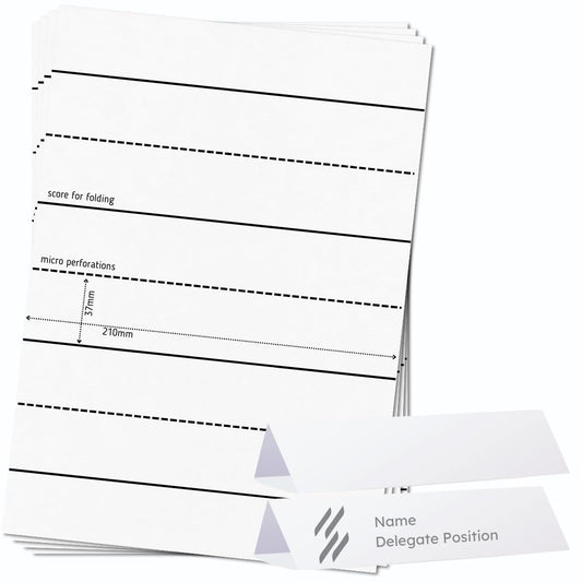 OfficeGear Wide Tent Cards 4-Up: Perforated Printable Cards - 25 Sheets / 100 Cards with Free Template