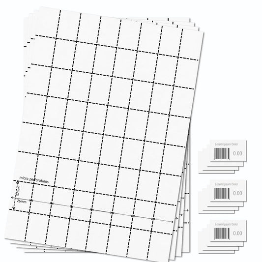 OfficeGear Shelf Labels 64-Up: Perforated Printable Labels - 25 Sheets / 1,600 Labels with Free Template