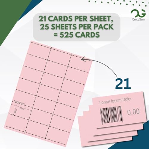 OfficeGear Barcode Price Label Cards 14-64 per A4 Sheet - White and Yellow