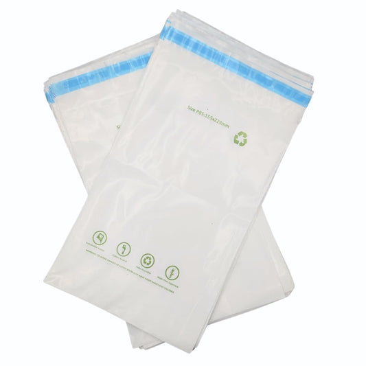 OfficeGear Eco Mailing Bag Small [50 pack - 155x229mm / 6x9"] - Durable Tough White 50 Micron Sustainable Environmentally Friendly Sugar Cane Packaging Fully Recyclable