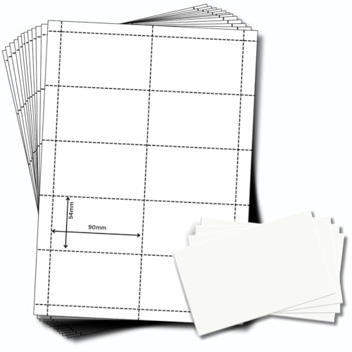 OfficeGear Perforated Printable Name Badge Insert Cards 10-up [BULK PACKS] Business Card ID Badges Refills 90x54mm - White A4 Printable Card 150 GSM - Free Template