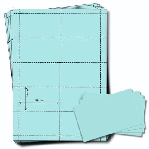 OfficeGear Blue Perforated Printable Name Badges ID Insert Cards Refills 90x54mm White A4 150 GSM - for Conference Name Badge Holders