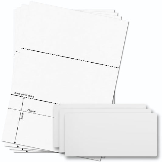 OfficeGear DL Cards 3-Up: Perforated Printable Cards - 25 Sheets / 75 Cards with Free Template