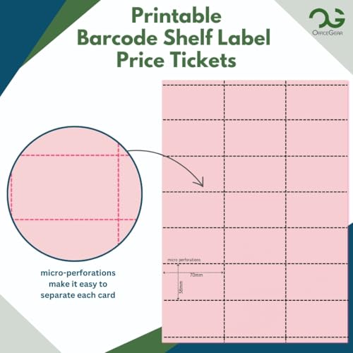 OfficeGear Barcode Price Label Cards 14-64 per A4 Sheet - White and Yellow