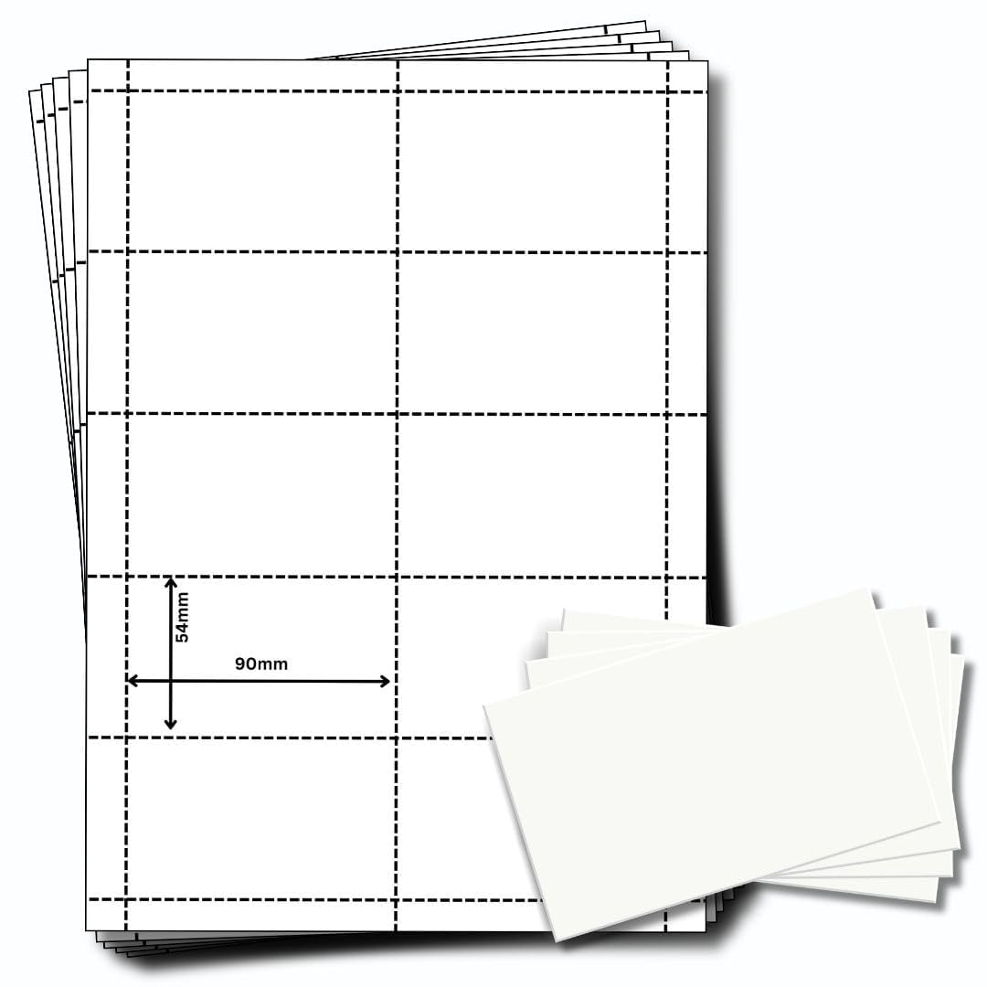 OfficeGear Name Badge Insert Cards 10-Up: Perforated Printable Cards - 25 Sheets / 250 Cards with Free Template