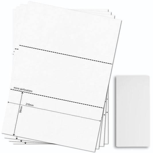 OfficeGear DL Cards 3-Up: Perforated Printable Cards - 55 Sheets / 165 Cards with Free Template