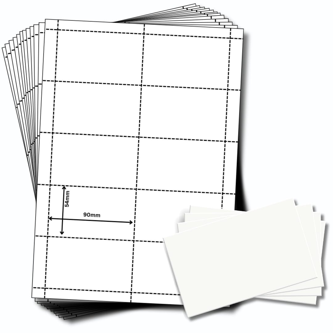 OfficeGear Name Badge Insert Cards 10-Up: Perforated Printable Cards - 55 Sheets / 550 Cards with Free Template