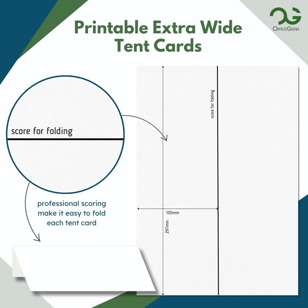Vertical Fold Tent Cards - 4.25 X 11 Inch Heavyweight White Card Stock Paper For All Occasions - Bulk Pack Of 100 Cards Per Pack