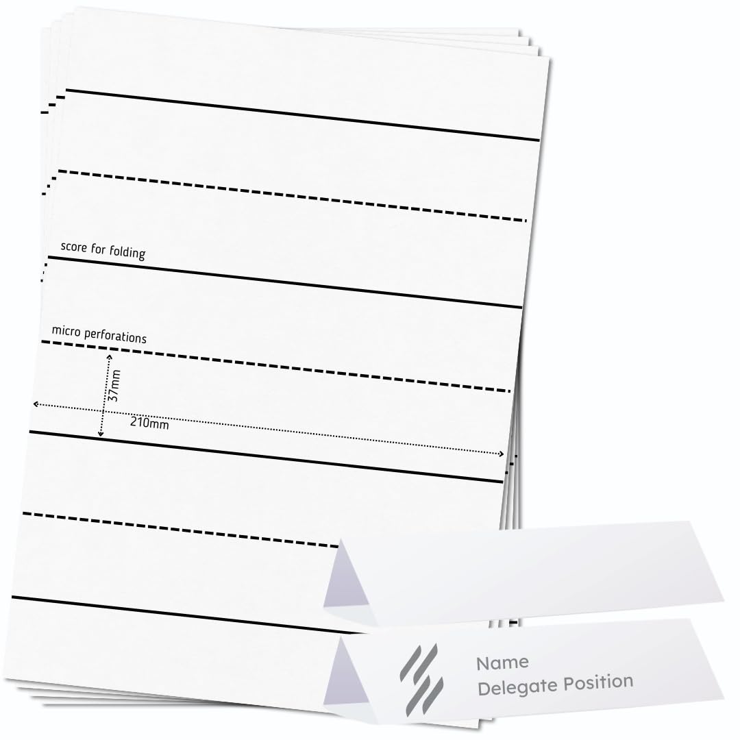 OfficeGear Tent Cards 4-Up: Perforated Printable Cards - 55 Sheets / 220 Cards with Free Template