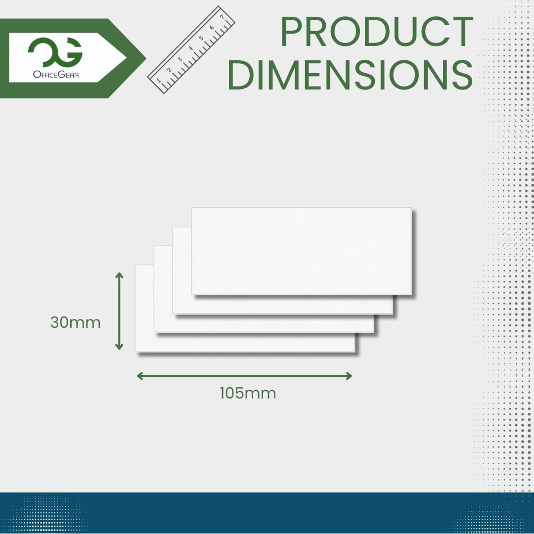 OfficeGear Shelf Labels 18-Up: Perforated Printable Labels - 25 Sheets / 450 Labels with Free Template