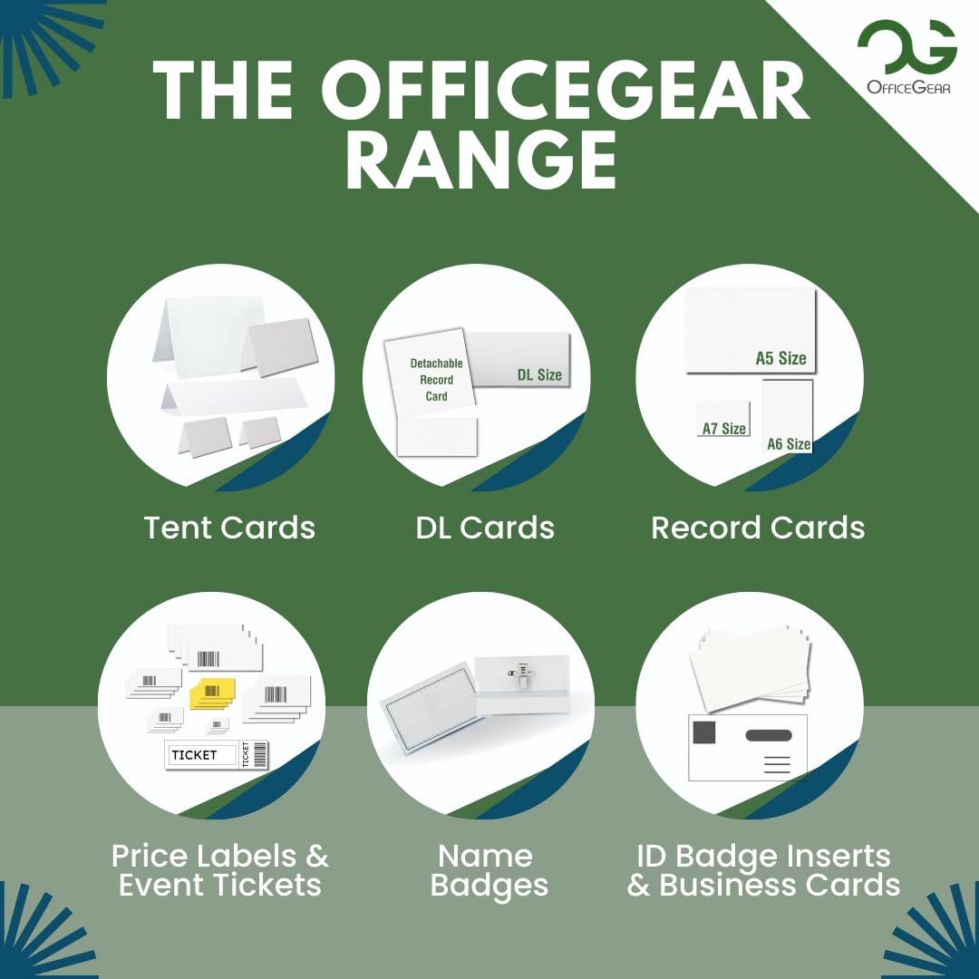 OfficeGear Shelf Labels 14-Up: Perforated Printable Labels - 25 Sheets / 350 Labels with Free Template