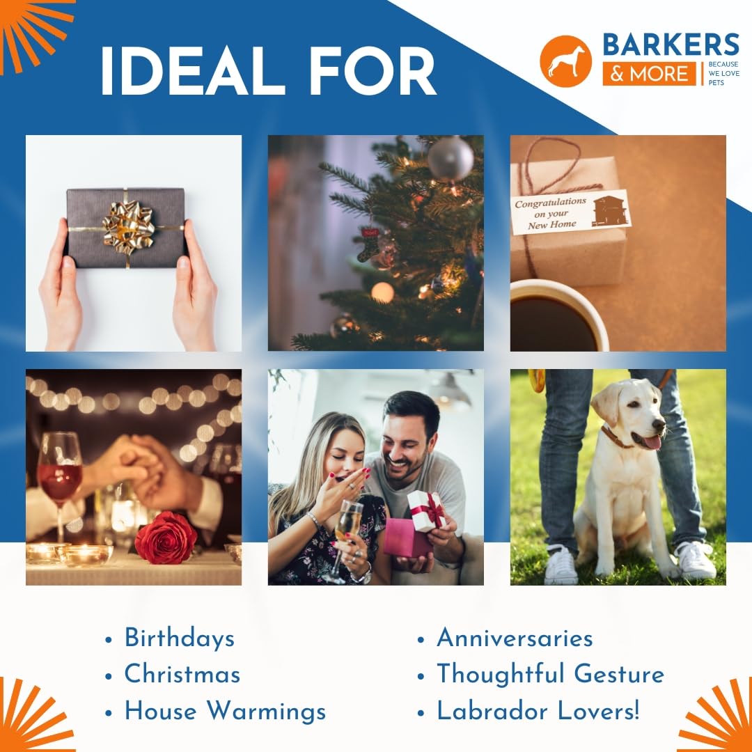 Barkers & More Art Deco Labrador Coasters 6 Different Designs Incl Gift Box Idea for Labrador Dog Lovers Suitable for Christmas Birthday Mothers Fathers Day Thank You Gesture