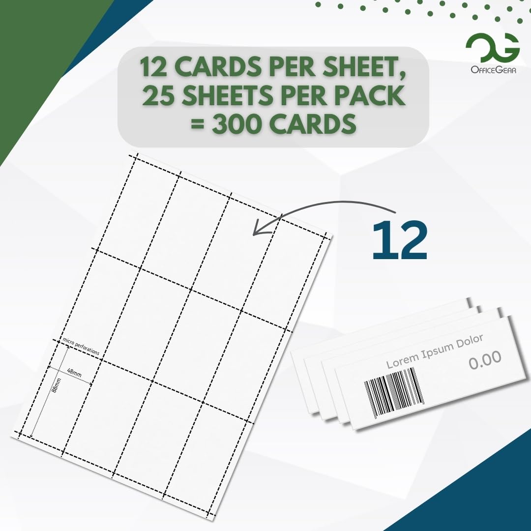 OfficeGear Barcode Price Label Cards 14-64 per A4 Sheet - White and Yellow