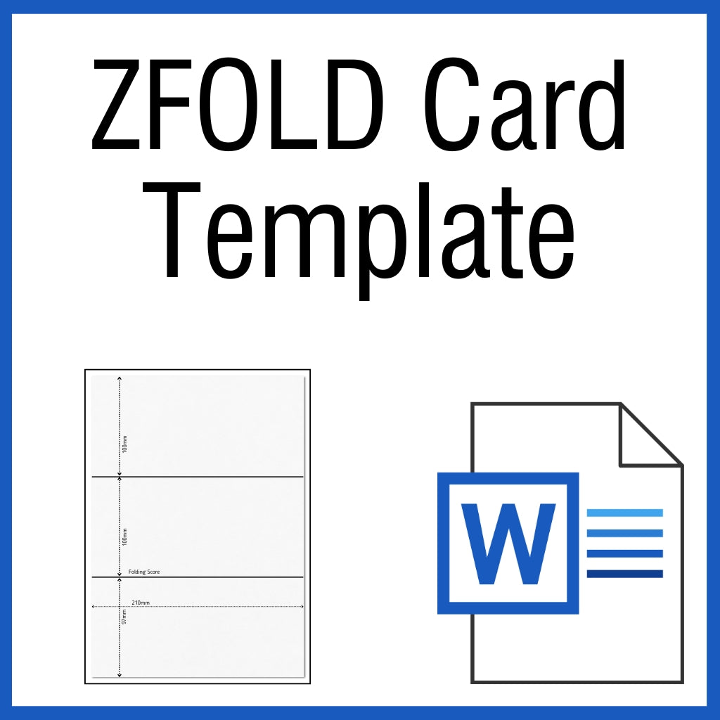 OfficeGear ZFold Menu Cards 1-Up: Printable Template [TZF-1]