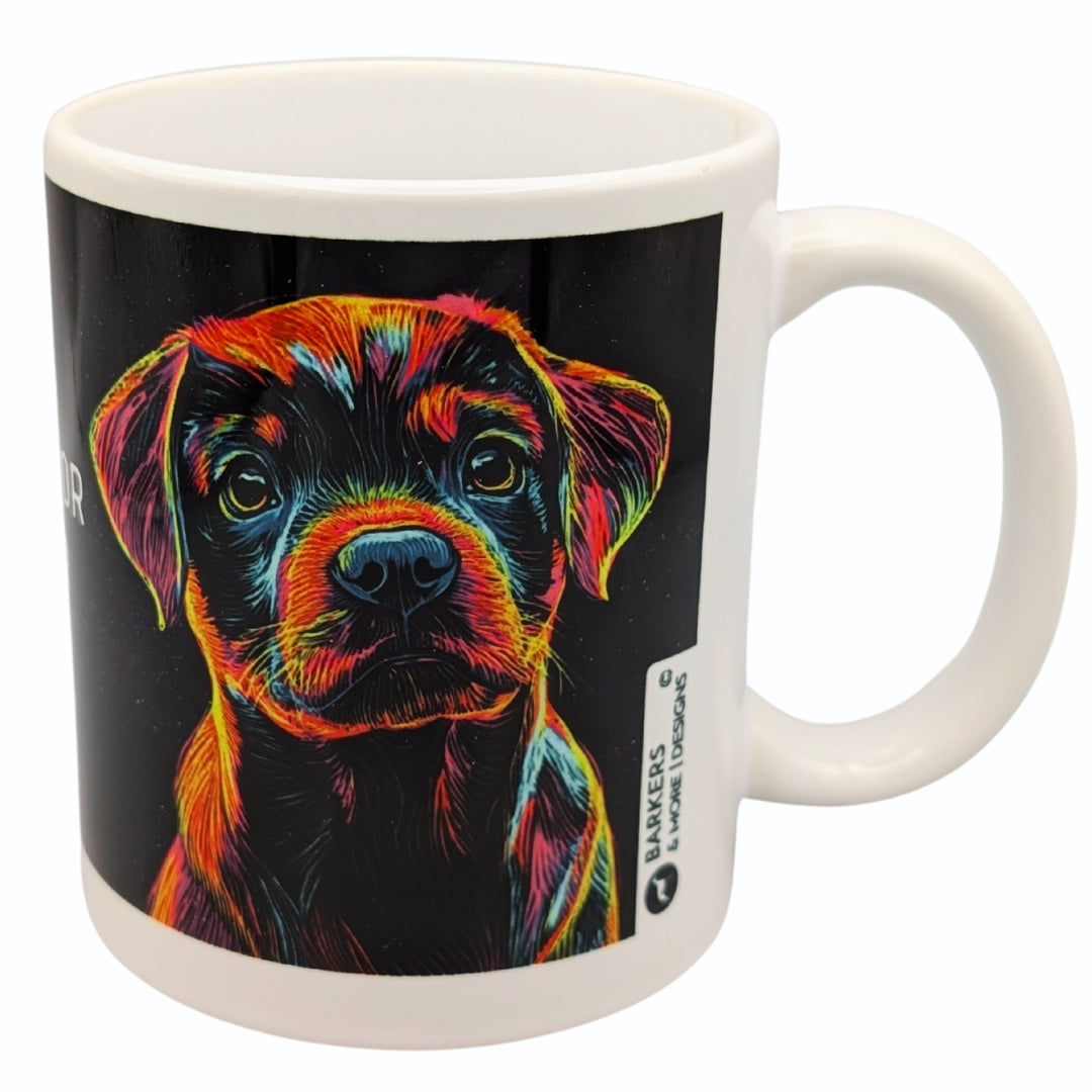 Barkers & More Labrador Lover Mug Neon Outline Unique Design - Gift Idea for Any Tea or Coffee Loving Lab Owner Suitable for Christmas, Birthday Mothers Fathers Day Thank You Gesture