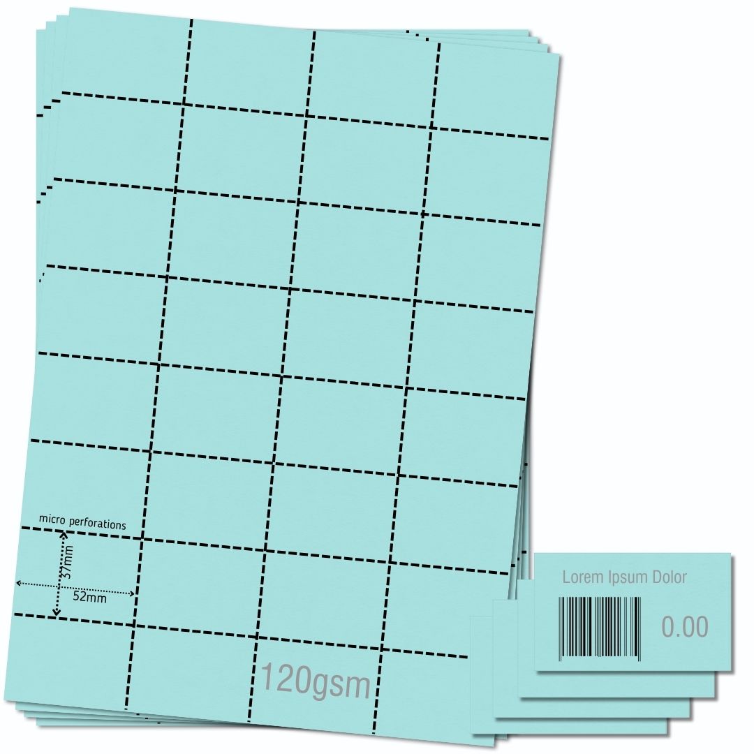 OfficeGear Blue Shelf Labels 32-Up: Perforated Printable Labels - 25 Sheets / 800 Labels with Free Template