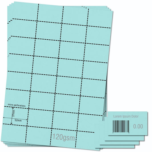 OfficeGear Blue Shelf Labels 32-Up: Perforated Printable Labels - 25 Sheets / 800 Labels with Free Template